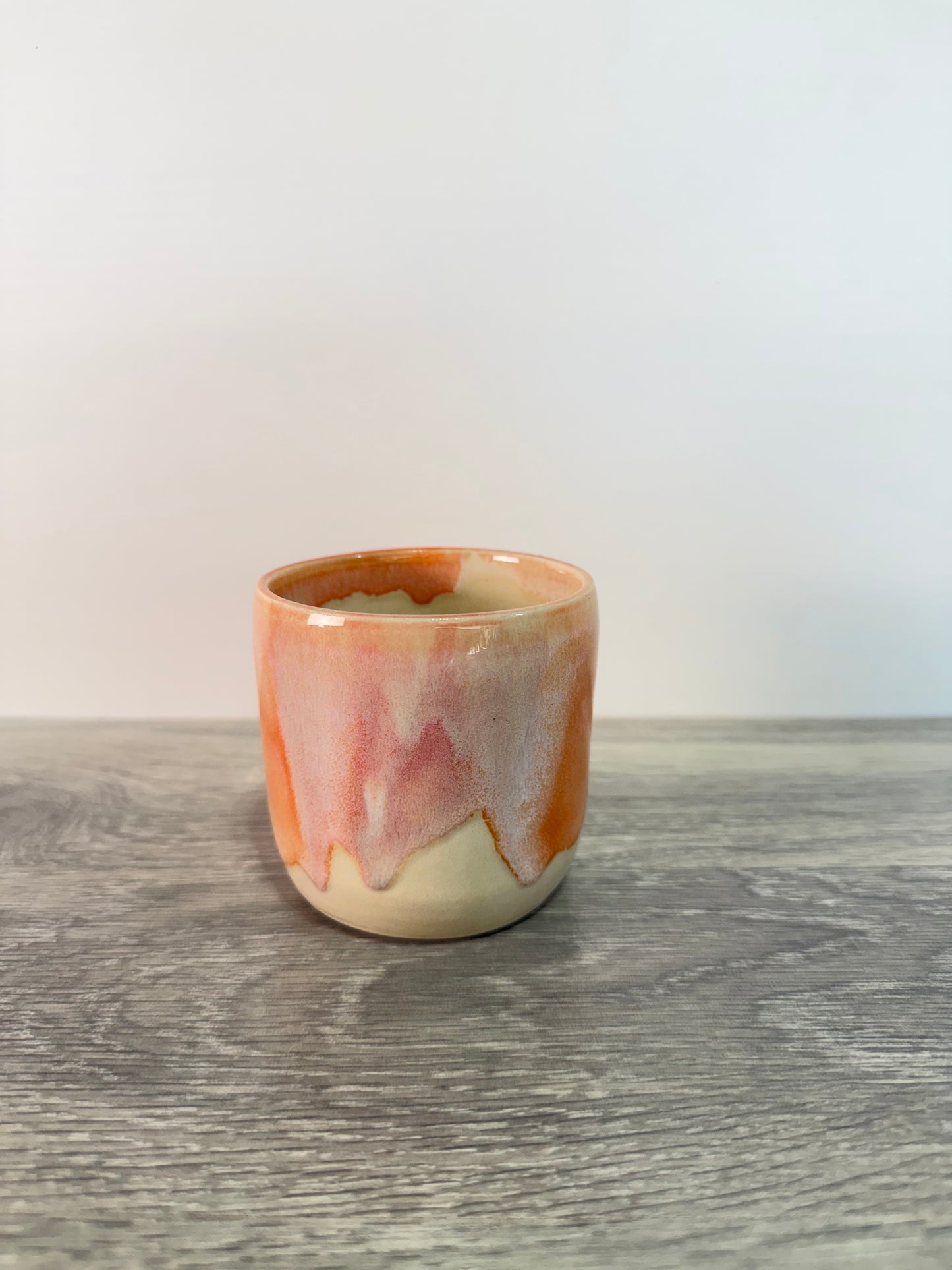 Thumbprint Tumbler - Peach and Cream