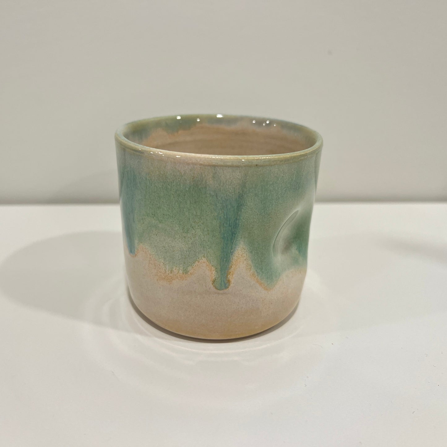 Thumbprint Tumbler - Green and Cream #1