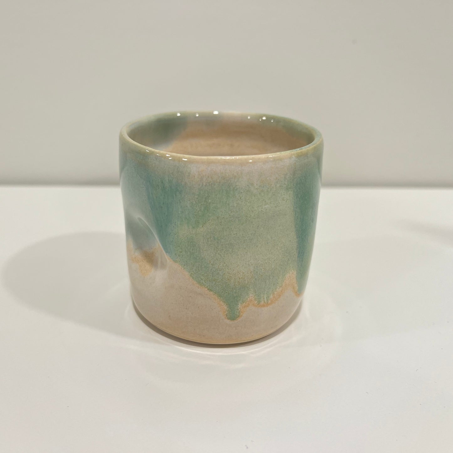 Thumbprint Tumbler - Green and Cream #2