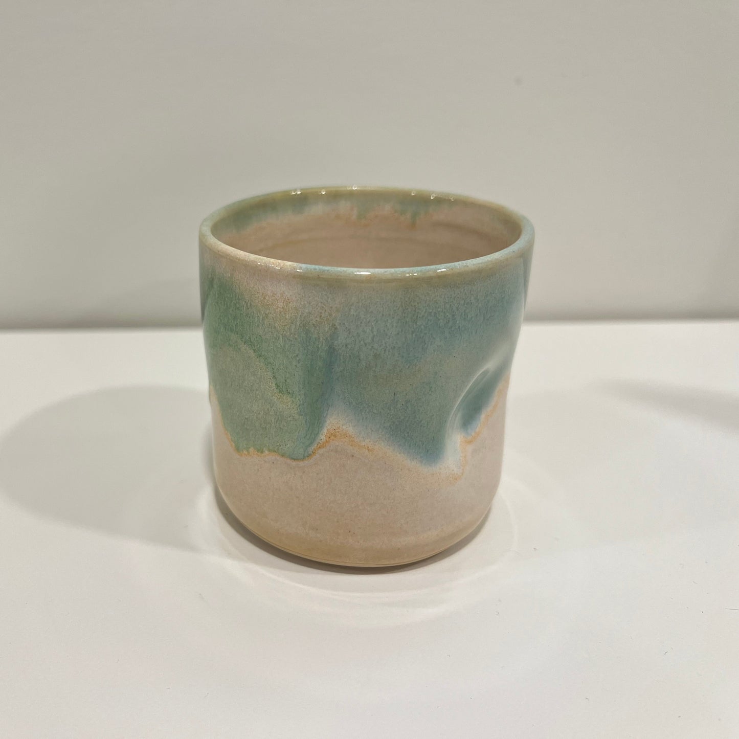 Thumbprint Tumbler - Green and Cream #4