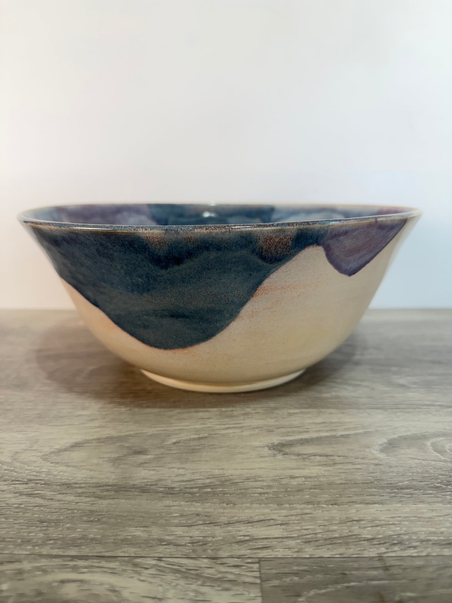 Large Bowl - Blue and Cream