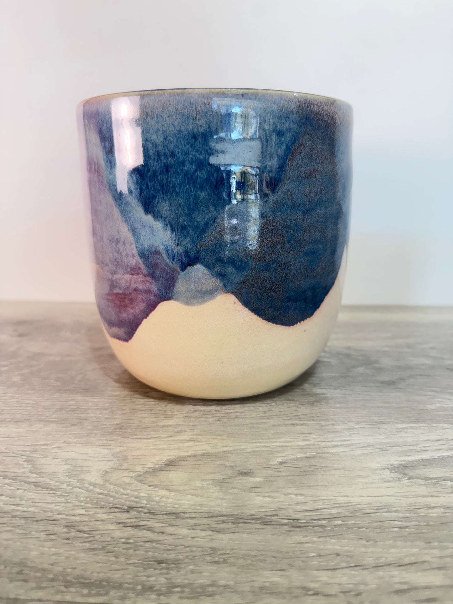 Utensil Holder - Blue and Cream