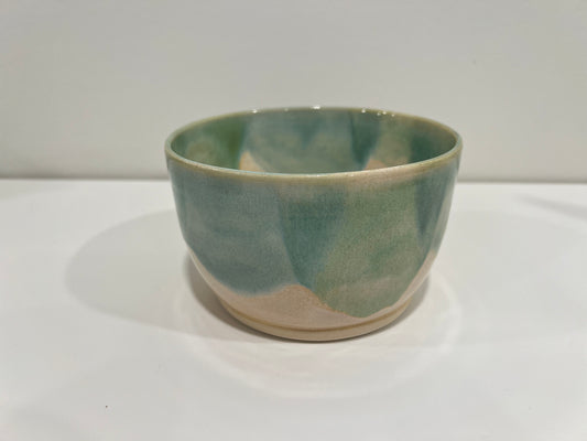 Medium Bowl - Green and Cream