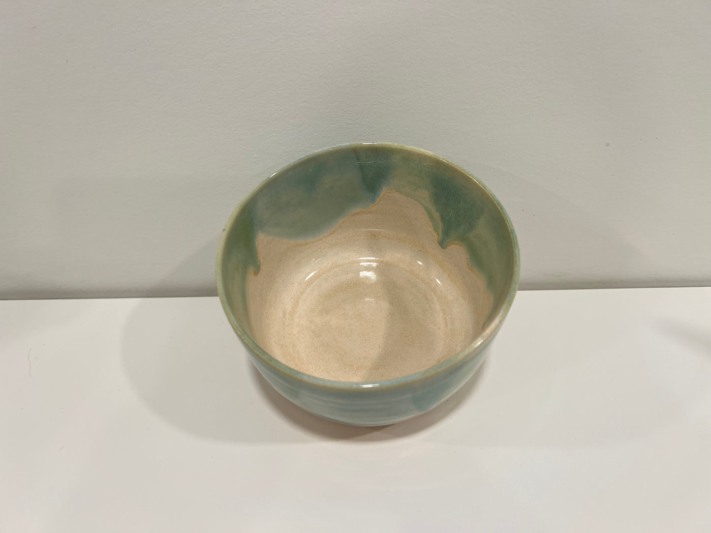 Medium Bowl - Green and Cream