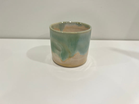 Thumbprint Tumbler - Green and Cream #1