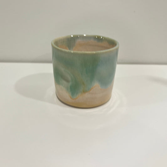 Thumbprint Tumbler - Green and Cream #1