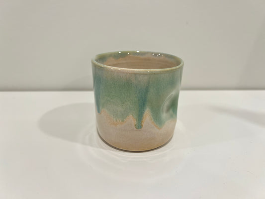 Thumbprint Tumbler - Green and Cream #1