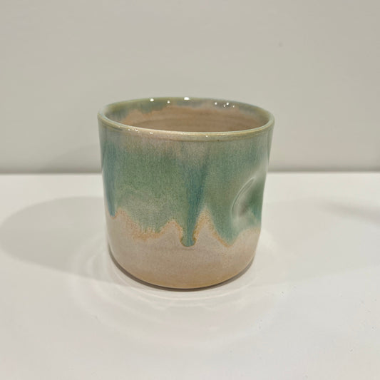 Thumbprint Tumbler - Green and Cream #1