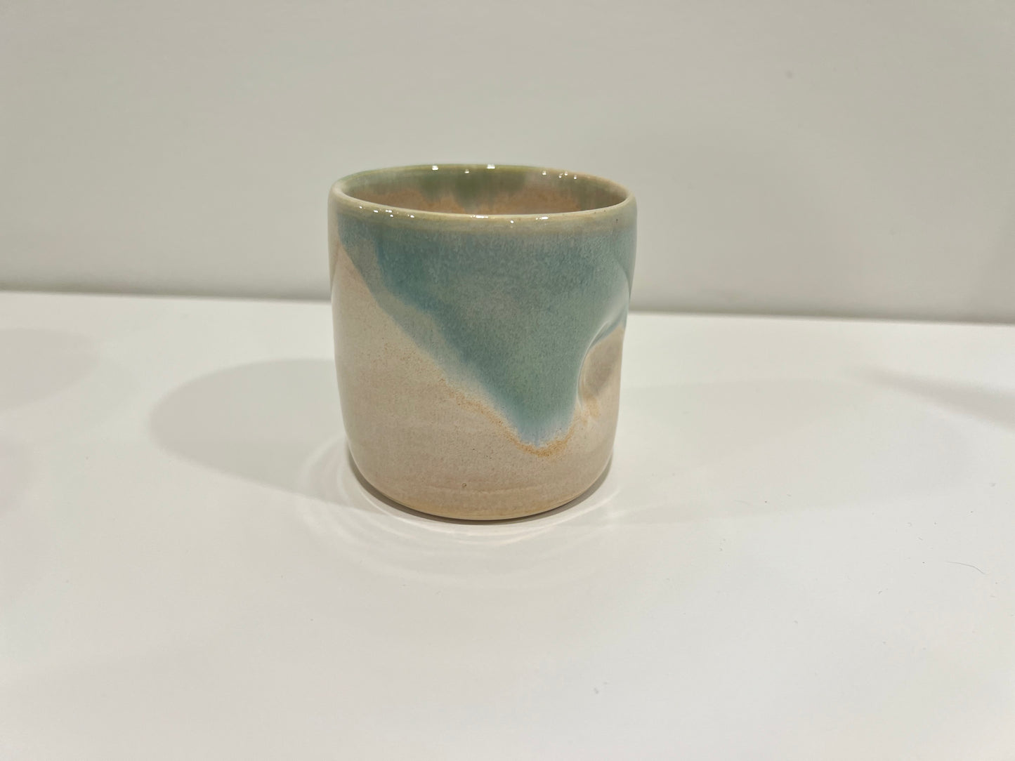 Thumbprint Tumbler - Green and Cream #2