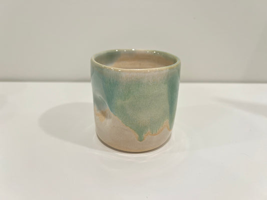 Thumbprint Tumbler - Green and Cream #2