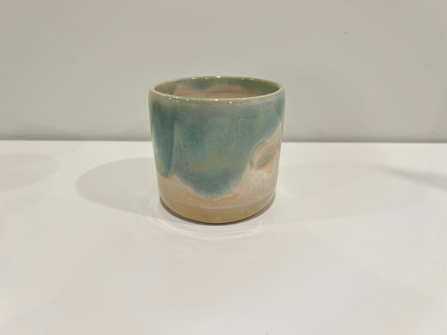 Thumbprint Tumbler - Green and Cream #3