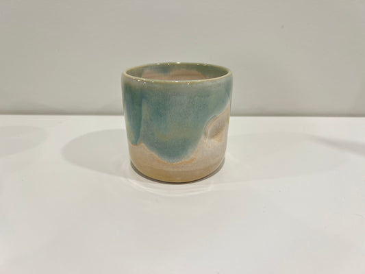 Thumbprint Tumbler - Green and Cream #3