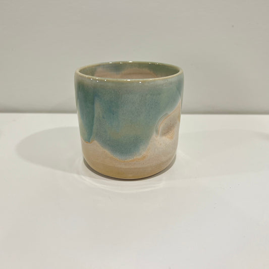 Thumbprint Tumbler - Green and Cream #3