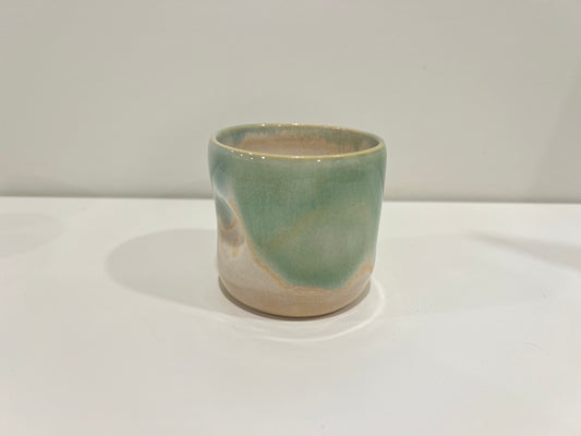 Thumbprint Tumbler - Green and Cream #3