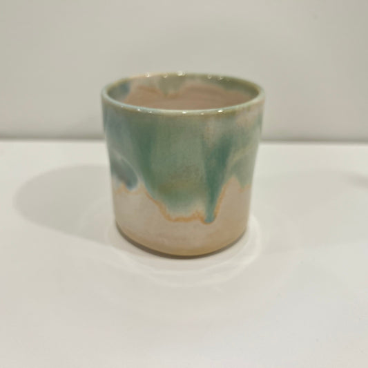 Thumbprint Tumbler - Green and Cream #4