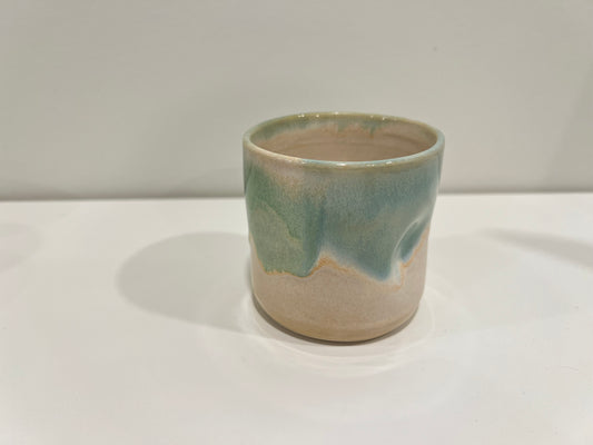Thumbprint Tumbler - Green and Cream #4