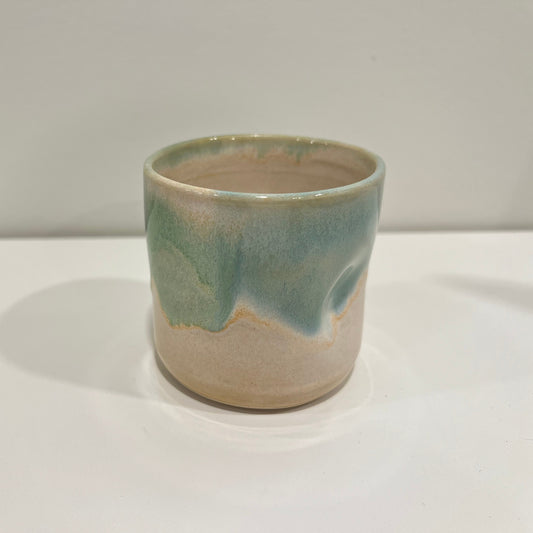 Thumbprint Tumbler - Green and Cream #4