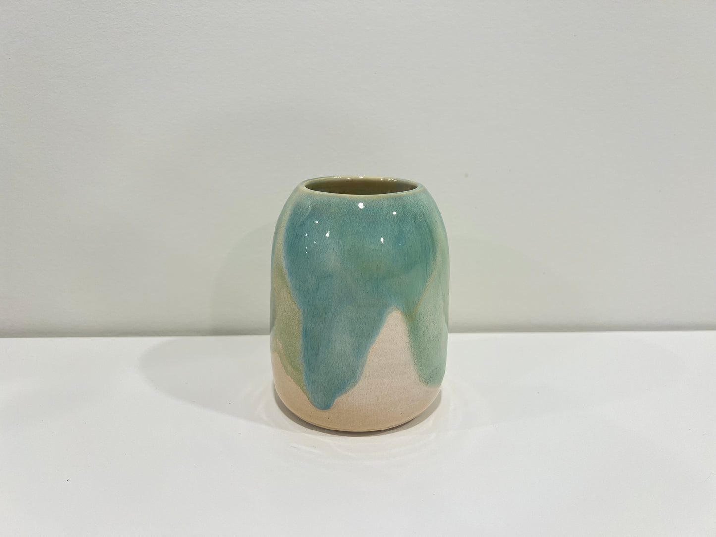 Medium Vase - Green and Cream