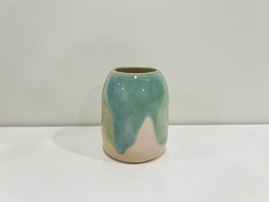 Medium Vase - Green and Cream