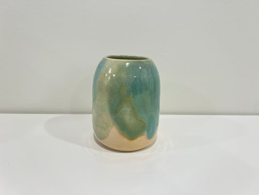 Medium Vase - Green and Cream
