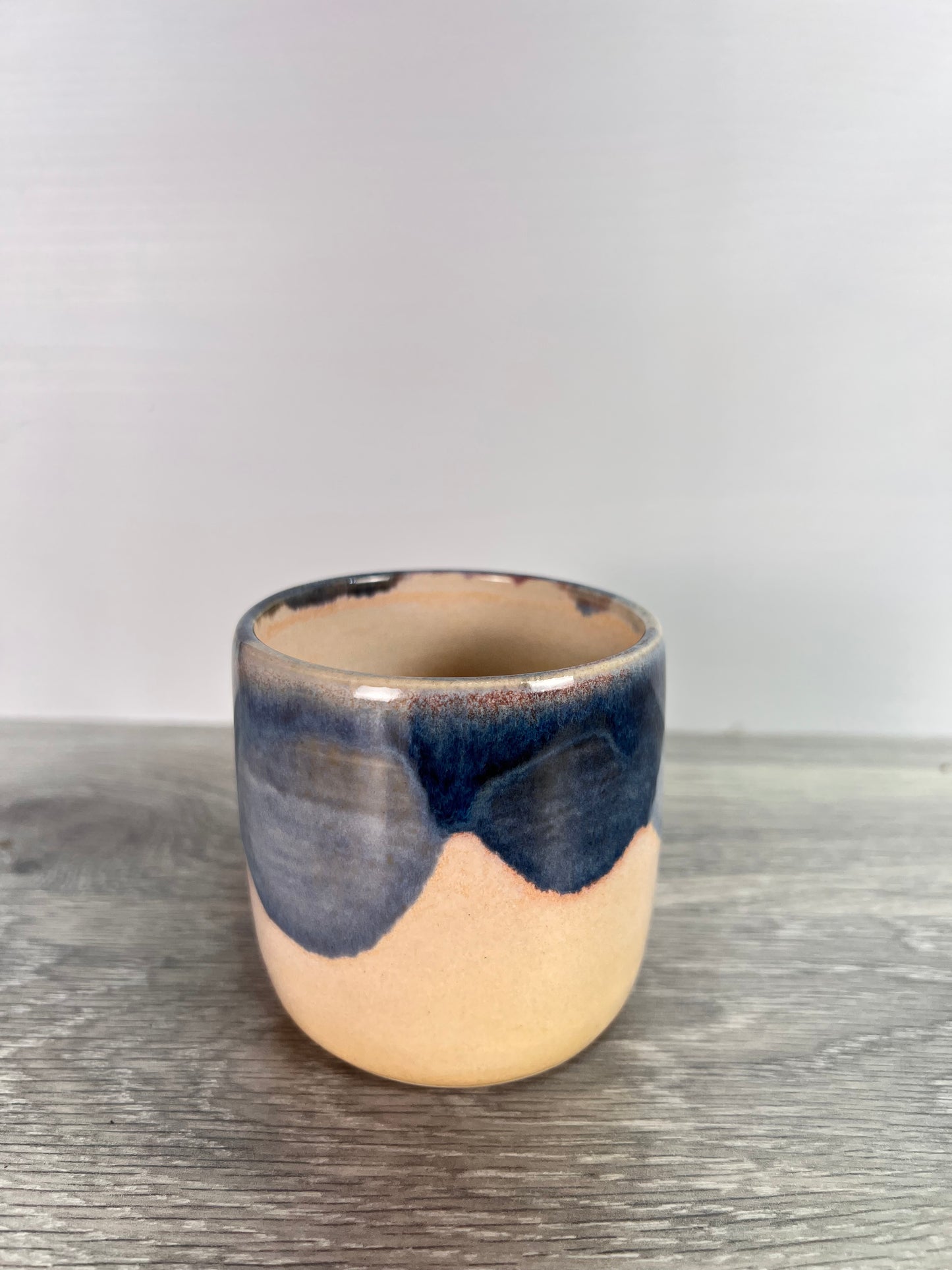 Thumbprint Tumbler - Blue and Cream #1