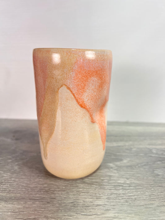 Tall Thumbprint Tumbler - Peach and Cream #2